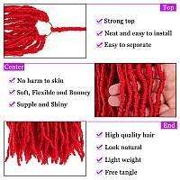 Zrq 24 Inch 2Packs Red New Faux Locs Hair For Butterfly Locs Style Goddess Locs Crochet Braids Curly Wavy Soft Locs Synthetic H