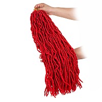 Zrq 24 Inch 2Packs Red New Faux Locs Hair For Butterfly Locs Style Goddess Locs Crochet Braids Curly Wavy Soft Locs Synthetic H