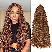 Vustbeauty Ocean Wave Crochet Hair 7 Packs 24 Inch Deep Wave Wavy Braiding Hair Crochet Synthetic Braids Hair Extension For Blac