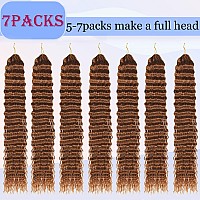 Vustbeauty Ocean Wave Crochet Hair 7 Packs 24 Inch Deep Wave Wavy Braiding Hair Crochet Synthetic Braids Hair Extension For Blac