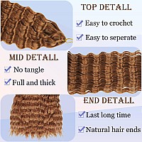 Vustbeauty Ocean Wave Crochet Hair 7 Packs 24 Inch Deep Wave Wavy Braiding Hair Crochet Synthetic Braids Hair Extension For Blac