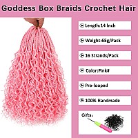 Cookoo 14 Inch Boho Box Braids 8 Packs Goddess Box Braids Crochet Hair Bohemian Hippie Braiding Hair With Curly Ends Messy Prel