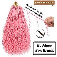 Cookoo 14 Inch Boho Box Braids 8 Packs Goddess Box Braids Crochet Hair Bohemian Hippie Braiding Hair With Curly Ends Messy Prel