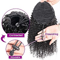 24 Inch Long Kinky Curly Drawstring Ponytail Human Hair Extensions Afro Curly Drawstring Ponytail For Black Women Remy 10A Grade