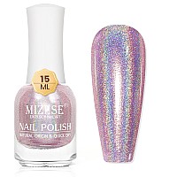 Mizhse Holographic Nail Polish Light Purple Glitter Nail Polish Air Dry Fast 15Ml05 Fl Oz High Glossy Shimmer Nail Pigment L