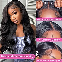 32Inch Wear And Go Glueless Wigs Human Hair Pre Cut Hd Lace 5X5 Body Wave Lace Front Wigs Human Hair Pre Plucked 180 Density 5X