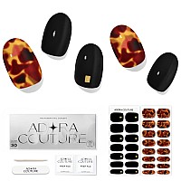 Adora Couture Semi Cured Gel Nail Strips Fall 30Pcs Uv Gel Nail Stickers With Uv Light Brown Tortoise Pattern Uv Nail Sticke