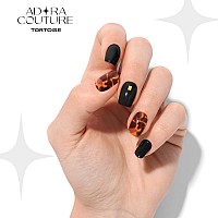 Adora Couture Semi Cured Gel Nail Strips Fall 30Pcs Uv Gel Nail Stickers With Uv Light Brown Tortoise Pattern Uv Nail Sticke