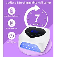 Uv Nail Lamp Hugmaple 72W Uv Nail Light For Gel Nails With 5 Timer Setting Touch Control Auto Sensor Cordless Rechargeable