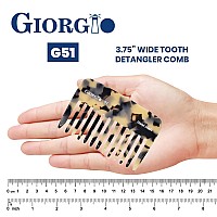 Giorgio G51Tw Small Travel Purse Hair Detangling Comb Wide Teeth Pocket Comb For Thick Curly Wavy Hair Hair Detangler Comb For