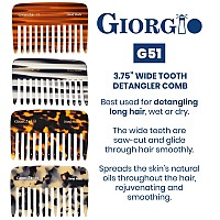 Giorgio G51Tw Small Travel Purse Hair Detangling Comb Wide Teeth Pocket Comb For Thick Curly Wavy Hair Hair Detangler Comb For