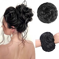 Haircube 1Pcs Messy Bun Hair Piece Messy Hair Bun Scrunchies For Women Wavy Curly Chignon Ponytail Hair Extensions Synthetic Thi