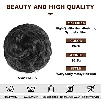 Haircube 1Pcs Messy Bun Hair Piece Messy Hair Bun Scrunchies For Women Wavy Curly Chignon Ponytail Hair Extensions Synthetic Thi