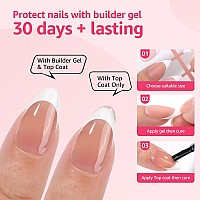 Yokilly 240 Pieces Natural French Fake Nails Acrylic False Nails Kit Including 12 Different Size Short Press On False Nails Na