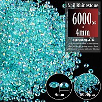 6000Pcs 4Mm Resin Rhinestones Bulk Transparent Lake Blue Ab Flatback Round Jelly Rhinestones Non Hotfix Crystal Gems Large Quan