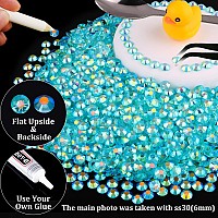 6000Pcs 4Mm Resin Rhinestones Bulk Transparent Lake Blue Ab Flatback Round Jelly Rhinestones Non Hotfix Crystal Gems Large Quan