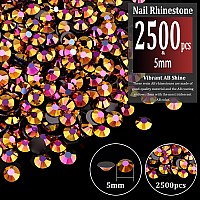 Belleboost 2500Pcs 5Mm Resin Rhinestones Bulk Gold Rose Ab Flatback Round Jelly Rhinestones Non Hotfix Crystal Gems Large Quant