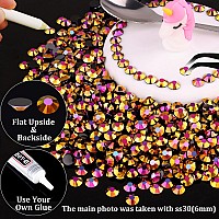 Belleboost 2500Pcs 5Mm Resin Rhinestones Bulk Gold Rose Ab Flatback Round Jelly Rhinestones Non Hotfix Crystal Gems Large Quant