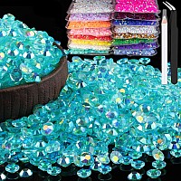 5000Pcs 5Mm Resin Rhinestones Bulk Transparent Lake Blue Ab Flatback Round Jelly Rhinestones Non Hotfix Crystal Gems Large Quan