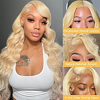 28 Inch 613 Lace Front Wig Human Hair 13X6 Transparent Lace Blonde Lace Front Wigs Human Hair Pre Plucked Glueless Wigs Human Ha