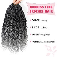 Alicoco Goddess Locs Crochet Hair 18 Inch 8 Packs Faux Locs Crochet Hair For Women Boho Locs Prelooped River Crochet Locs With