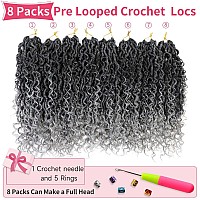 Alicoco Goddess Locs Crochet Hair 18 Inch 8 Packs Faux Locs Crochet Hair For Women Boho Locs Prelooped River Crochet Locs With