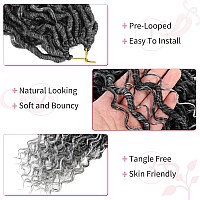 Alicoco Goddess Locs Crochet Hair 18 Inch 8 Packs Faux Locs Crochet Hair For Women Boho Locs Prelooped River Crochet Locs With