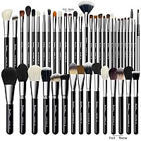 Makeup Artist Must Haves 42Pcs Makeup Brushes Set With Real Natural Goat Hair By Bueart Design 42Pcs Matte Pearl Black