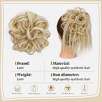 Lativ Messy Bun Hair Scrunchie Tousled Updo Hair Extensions With Elastic Rubber Band Hair Bun Curly Wavy Hair Piece Synthetic Ch