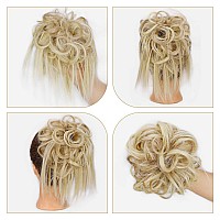 Lativ Messy Bun Hair Scrunchie Tousled Updo Hair Extensions With Elastic Rubber Band Hair Bun Curly Wavy Hair Piece Synthetic Ch