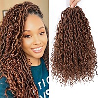 Alicoco Goddess Locs Crochet Hair 14 Inch 8 Packs Faux Locs Crochet Hair For Women Boho Locs Prelooped River Crochet Locs With