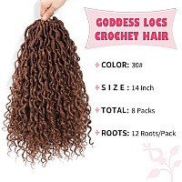 Alicoco Goddess Locs Crochet Hair 14 Inch 8 Packs Faux Locs Crochet Hair For Women Boho Locs Prelooped River Crochet Locs With