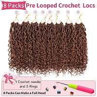 Alicoco Goddess Locs Crochet Hair 14 Inch 8 Packs Faux Locs Crochet Hair For Women Boho Locs Prelooped River Crochet Locs With