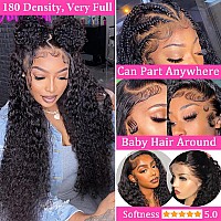 Blacross 13X6 Deep Wave Lace Front Wigs Human Hair 180 Density Deep Part Curly Lace Front Wigs Human Hair Pre Plucked Glueless T