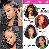 Blacross 13X6 Deep Wave Lace Front Wigs Human Hair 180 Density Deep Part Curly Lace Front Wigs Human Hair Pre Plucked Glueless T