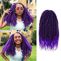 Zrq 8 Packs Purple Marley Twists Braiding Hair 18 Inch Ombre Afro Kinky Marley Twists Hair Soft Curly Twist Hair Tpurple 8 P