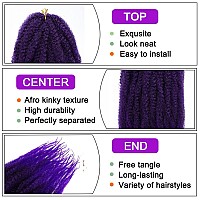 Zrq 8 Packs Purple Marley Twists Braiding Hair 18 Inch Ombre Afro Kinky Marley Twists Hair Soft Curly Twist Hair Tpurple 8 P