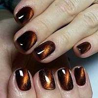 Glamermaid Magnet Dark Red Press On Nails Extra Short Squoval Handmade Jelly Gel Cat Eye Fake Nail Kit Round Glitter Magnetic