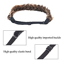 Toecwegr Synthetic Hair Braided Headband Classic Wide Strands Wedding Disorderly Fluffy Braids Wig Band Women Beauty Accessory