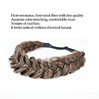 Toecwegr Synthetic Hair Braided Headband Classic Wide Strands Wedding Disorderly Fluffy Braids Wig Band Women Beauty Accessory