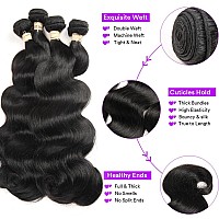 Yifute Human Hair Bundles Body Wave 4 Bundles 24 22 20 18 Inches 100 Brazilian Unprocessed Body Wavy Bundles Human Hair10A Na