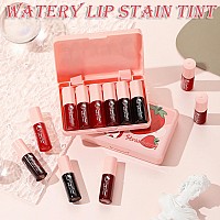 Yishifa 6 Colors Lip Tint Stain Mini Liquid Lipstick Korean Lip Gloss Moisturizing Natural Velvet Lip Tint Waterproof Longwear