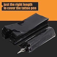 Yuelong Machine Pen Covers With Grip Tapes Set 200Pcs Plastic Pen Covers And 6Pcs Grip Wrap Kit Black Machine Sleeves Bags Banda