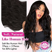 Reecho Clip In Hair Extensions 20 One Piece Hair Extension Clip In Wefts Long Thick Beach Wavy Natural Soft Synthetic Hairpi