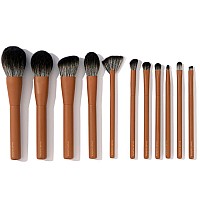 Makeup Brush Set Brush Bubble Full Set Makeup Brushes For Liquid Foundation Powders Creams And Shadows 11 Piece Vegan Silve