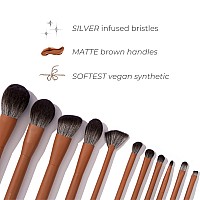 Makeup Brush Set Brush Bubble Full Set Makeup Brushes For Liquid Foundation Powders Creams And Shadows 11 Piece Vegan Silve