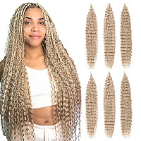 Curly Crochet Hair 30 Inch Curly Braiding Hair 6 Pack Ocean Wave Crochet Hair For Black Women Blonde Wavy Deep Wave Add To Bohem