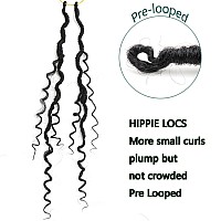 Lmzim 14 Inch Goddess Locs Crochet Hair 8 Packs Faux Locs Crochet Hair For Women Pre Looped Hippie Locs Crochet Hair With Curly