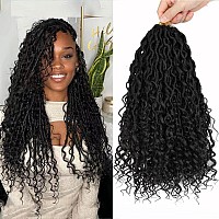 Lmzim 14 Inch Goddess Locs Crochet Hair 8 Packs Hippie Locs Crochet Hair Pre Looped Faux Locs Crochet Hair For Black Women 1B27