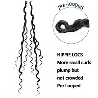 Lmzim 14 Inch Goddess Locs Crochet Hair 8 Packs Hippie Locs Crochet Hair Pre Looped Faux Locs Crochet Hair For Black Women 1B27